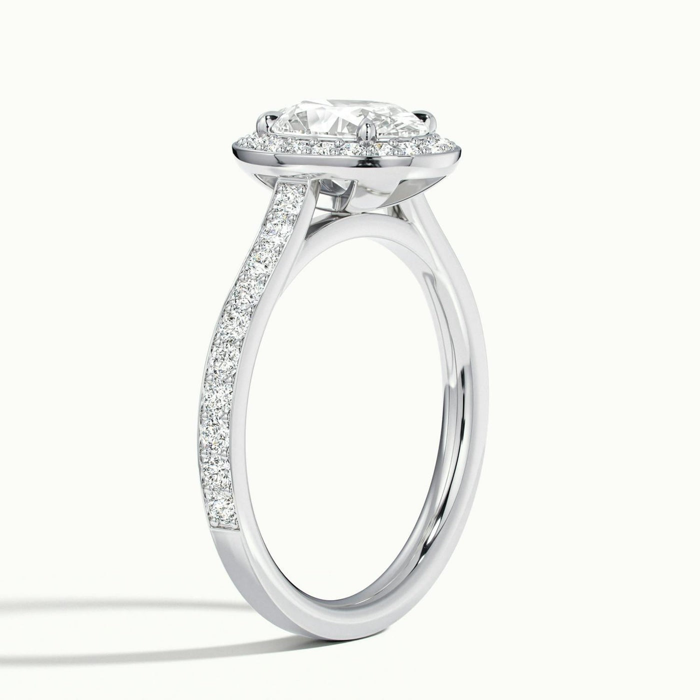 Classic Oval Cut Halo Moissanite Engagement Ring