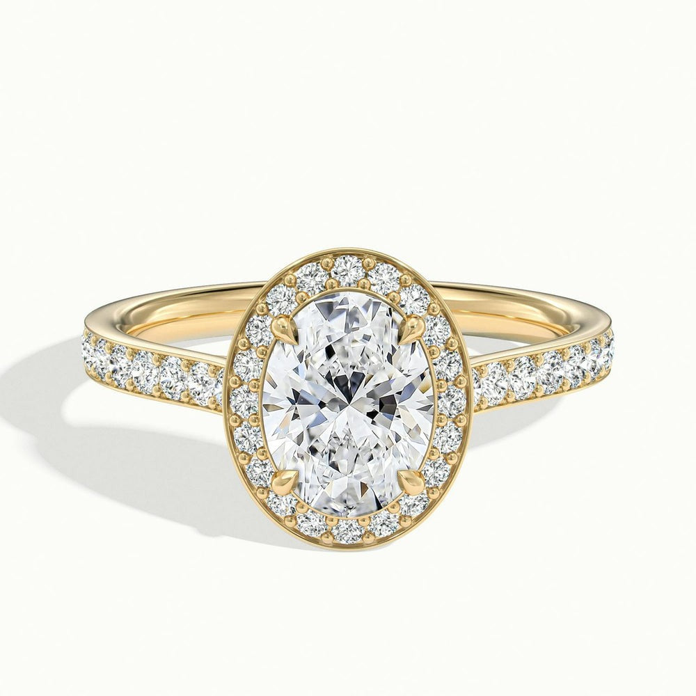 Classic Oval Cut Halo Moissanite Engagement Ring