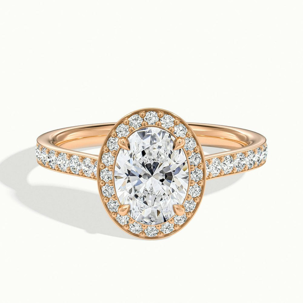 Classic Oval Cut Halo Moissanite Engagement Ring