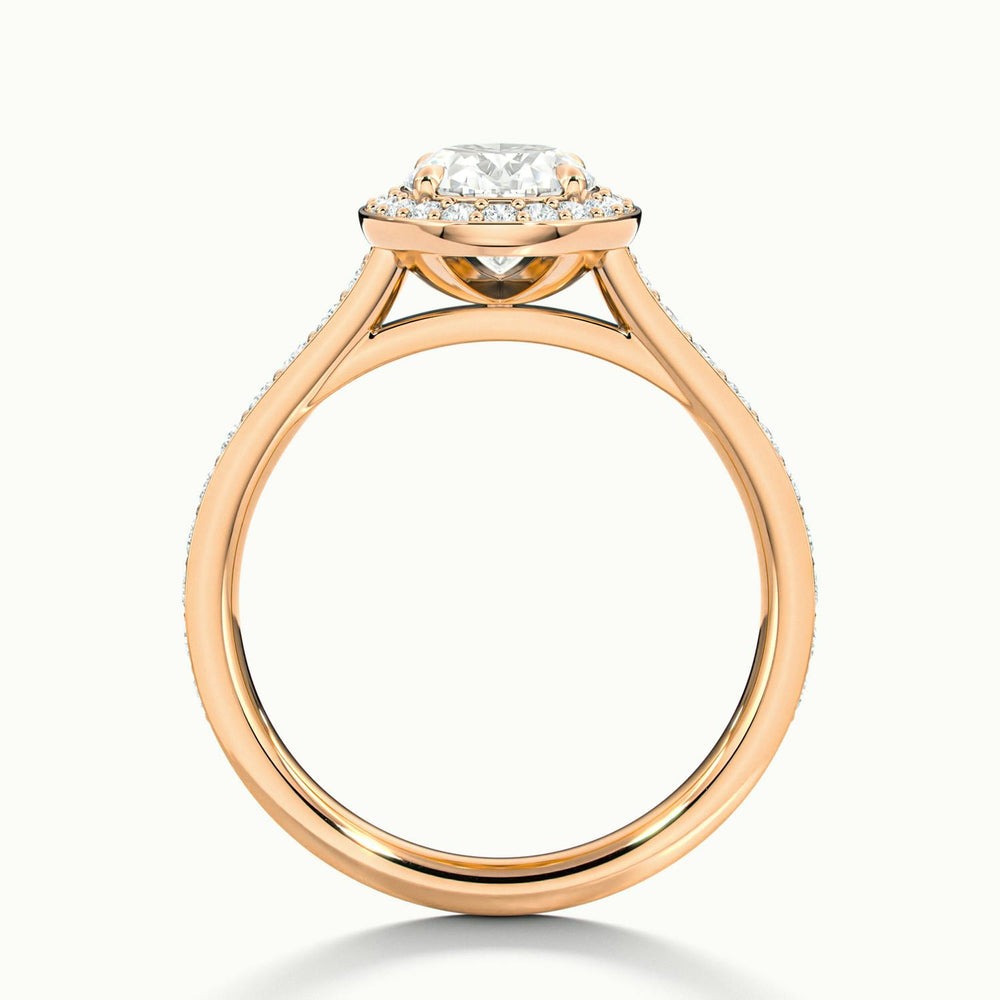 Classic Oval Cut Halo Moissanite Engagement Ring