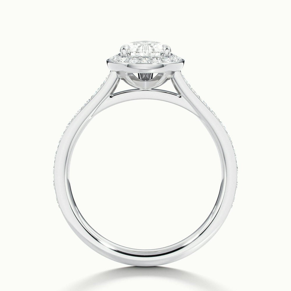 Classic Pear Cut Halo Moissanite Engagement Ring