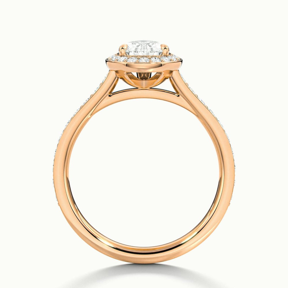 Classic Pear Halo Moissanite Engagement Ring