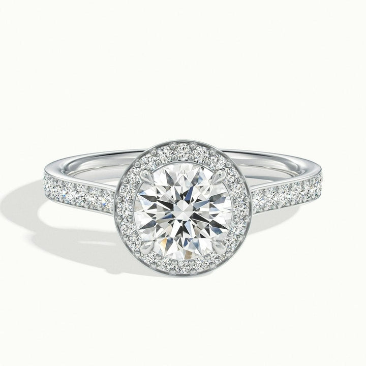 Classic Round Cut Halo Moissanite Engagement Ring