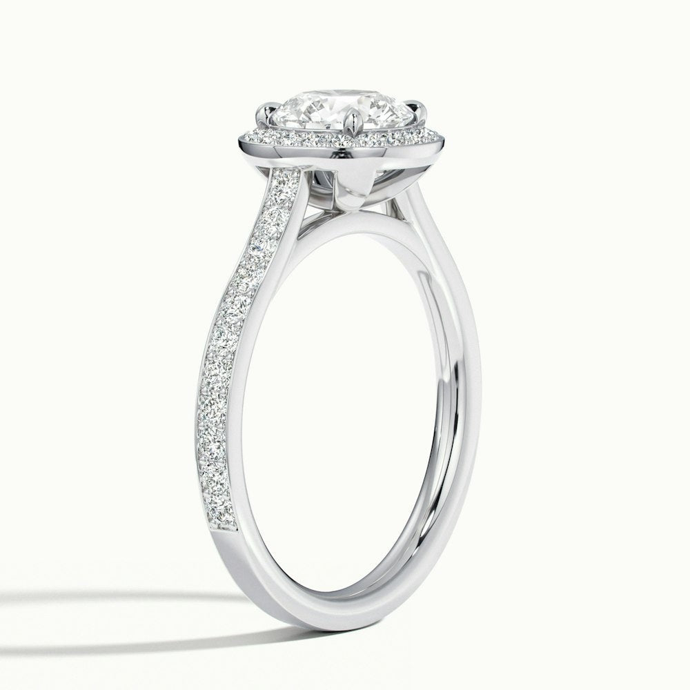 Classic Round Cut Halo Moissanite Engagement Ring