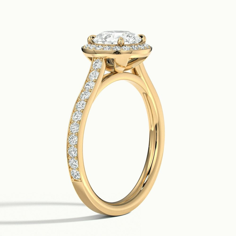 Classic Round Cut Halo Moissanite Engagement Ring