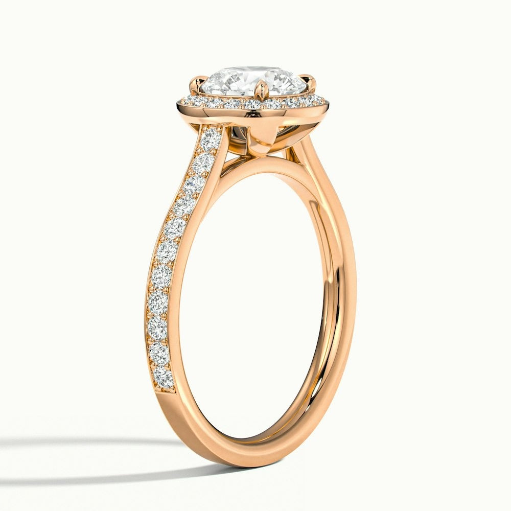 Classic Round Cut Halo Moissanite Engagement Ring