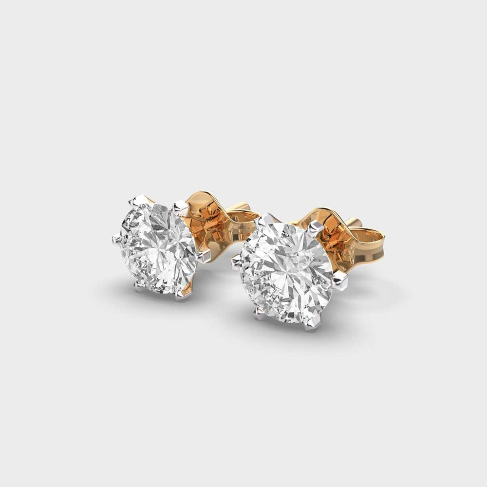 Classic Solitaire Studs Lab Diamond Earrings