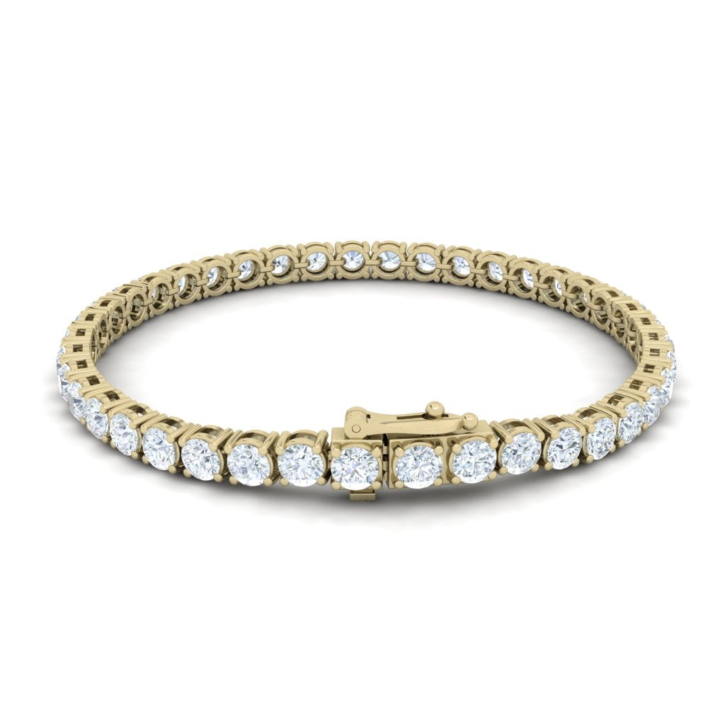 Classic Tennis Moissanite Bracelet Yellow Gold