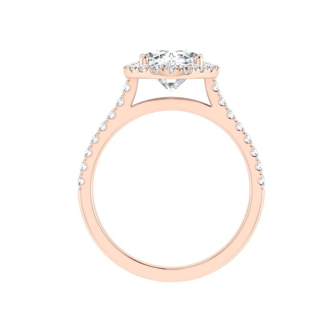 Cosmic Oval Cut Halo Moissanite Engagement Ring Rose Gold