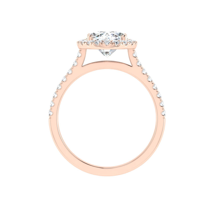 Cosmic Oval Cut Halo Moissanite Engagement Ring Rose Gold