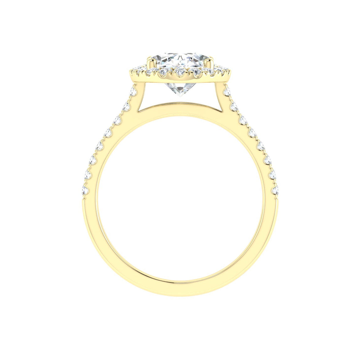 Cosmic Oval Cut Halo Moissanite Engagement Ring Yellow Gold