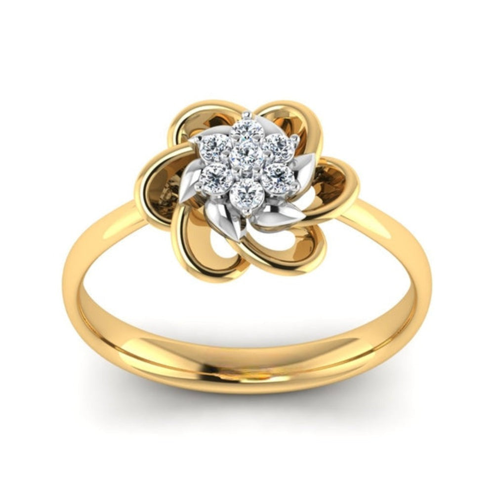 Crimson Fury Round Moissanite Engagement Ring