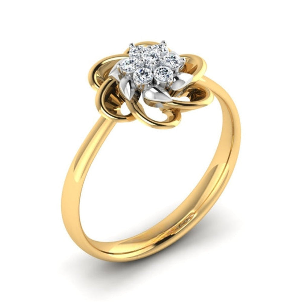 Crimson Fury Round Moissanite Engagement Ring