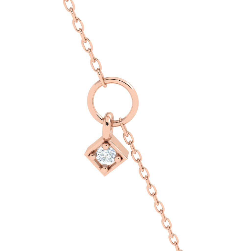 Cross Moissanite Pendant with Accent Rose Gold