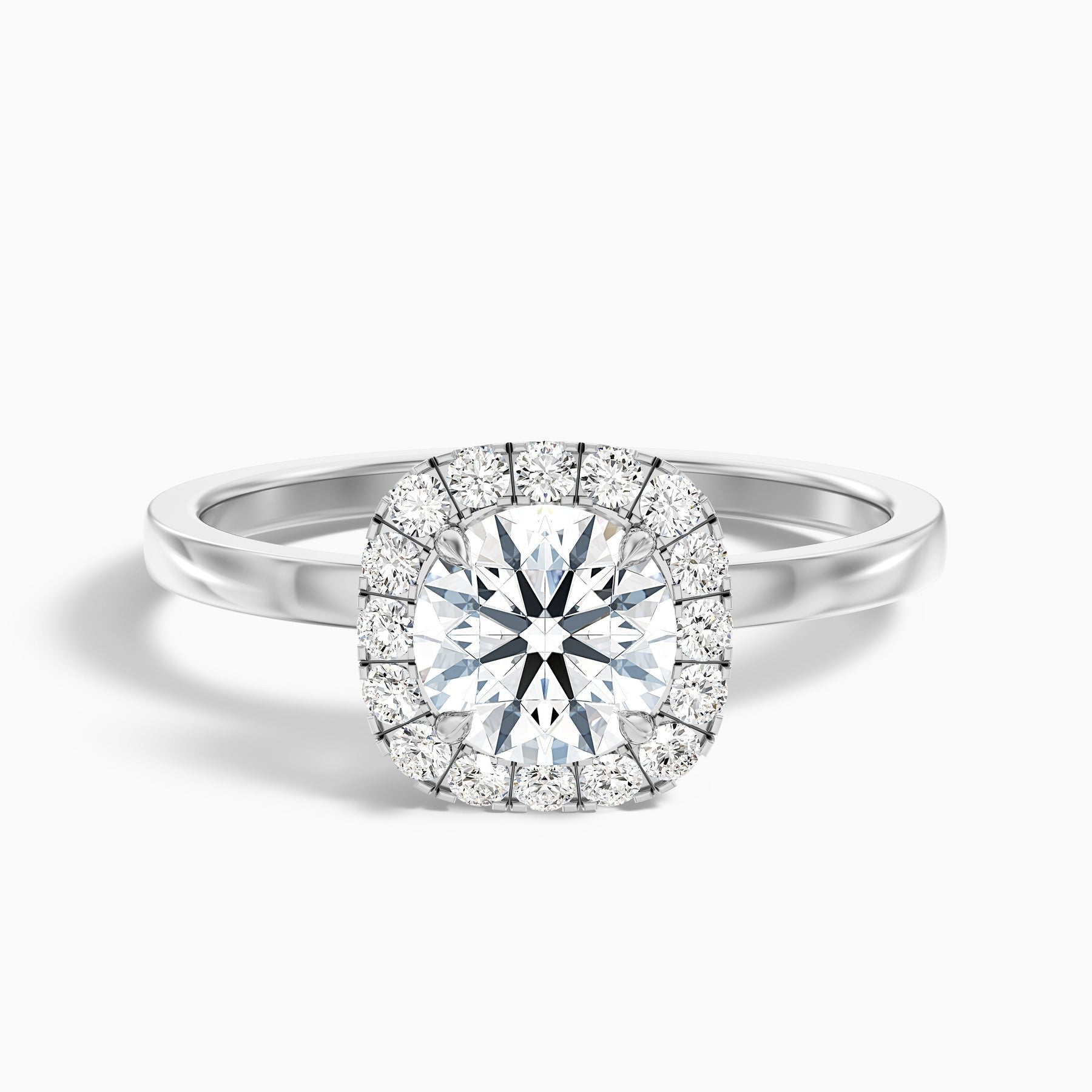 Crystal 1 Carat Round Cut Halo Lab Grown Diamond Ring 