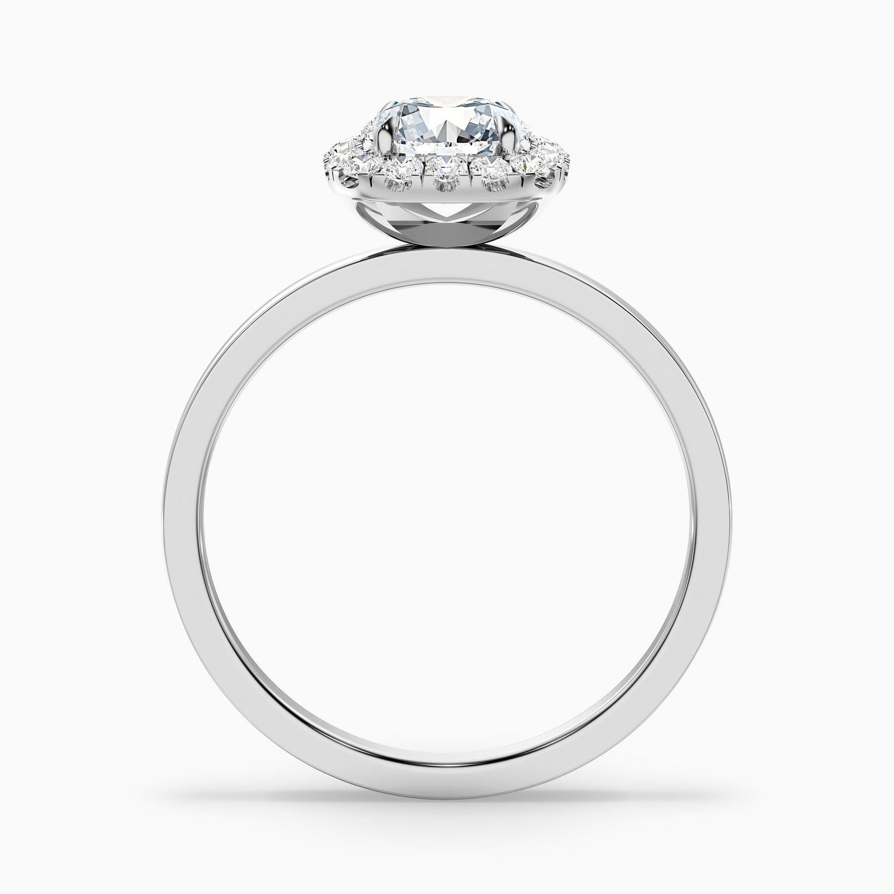Crystal 1 Carat Round Cut Halo Lab Grown Diamond Ring 