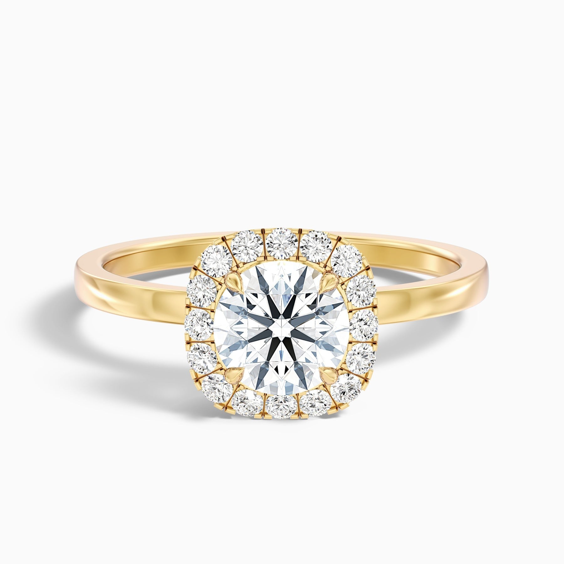 Crystal 1 Carat Round Cut Halo Lab Grown Diamond Ring 