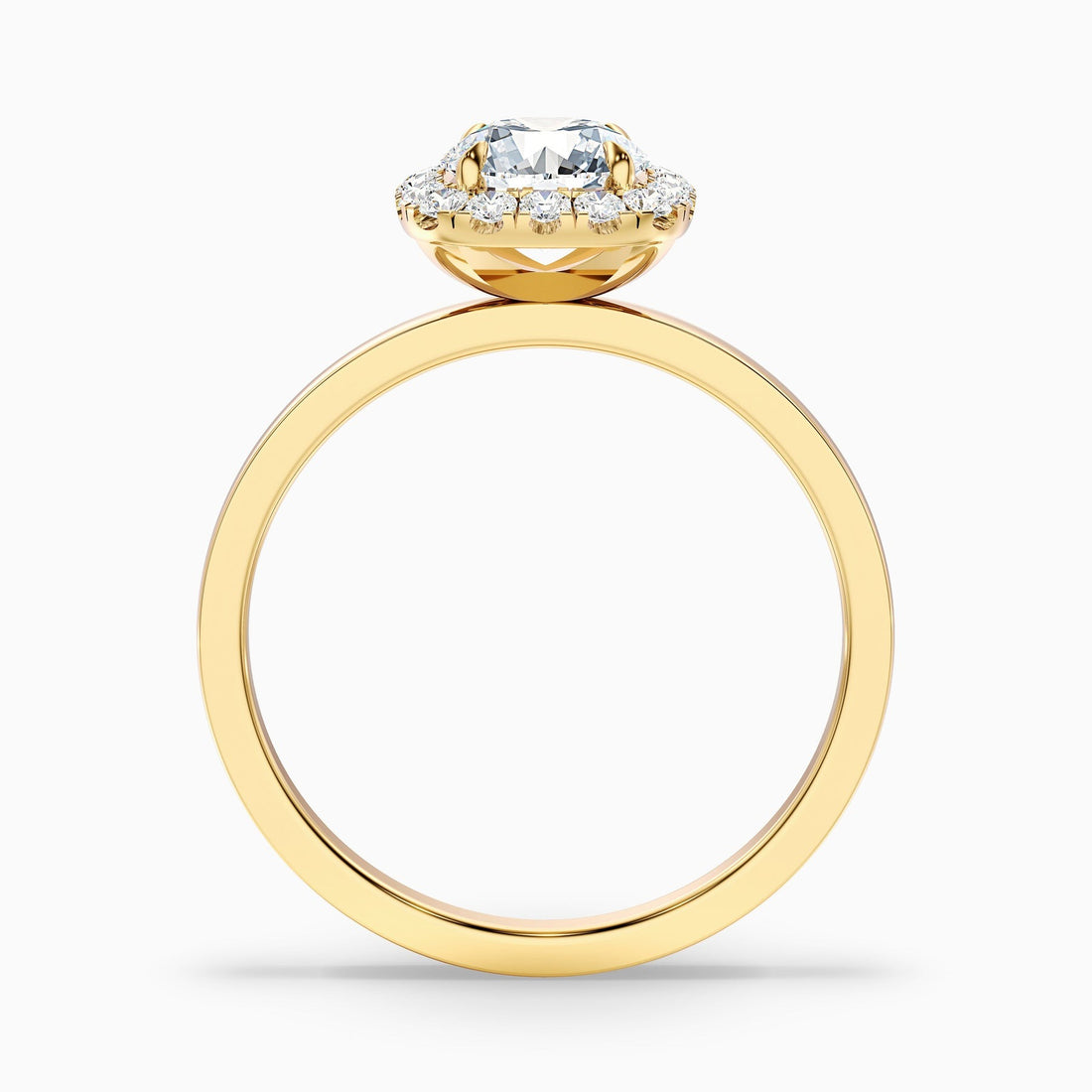 Crystal 1 Carat Round Cut Halo Lab Grown Diamond Ring 
