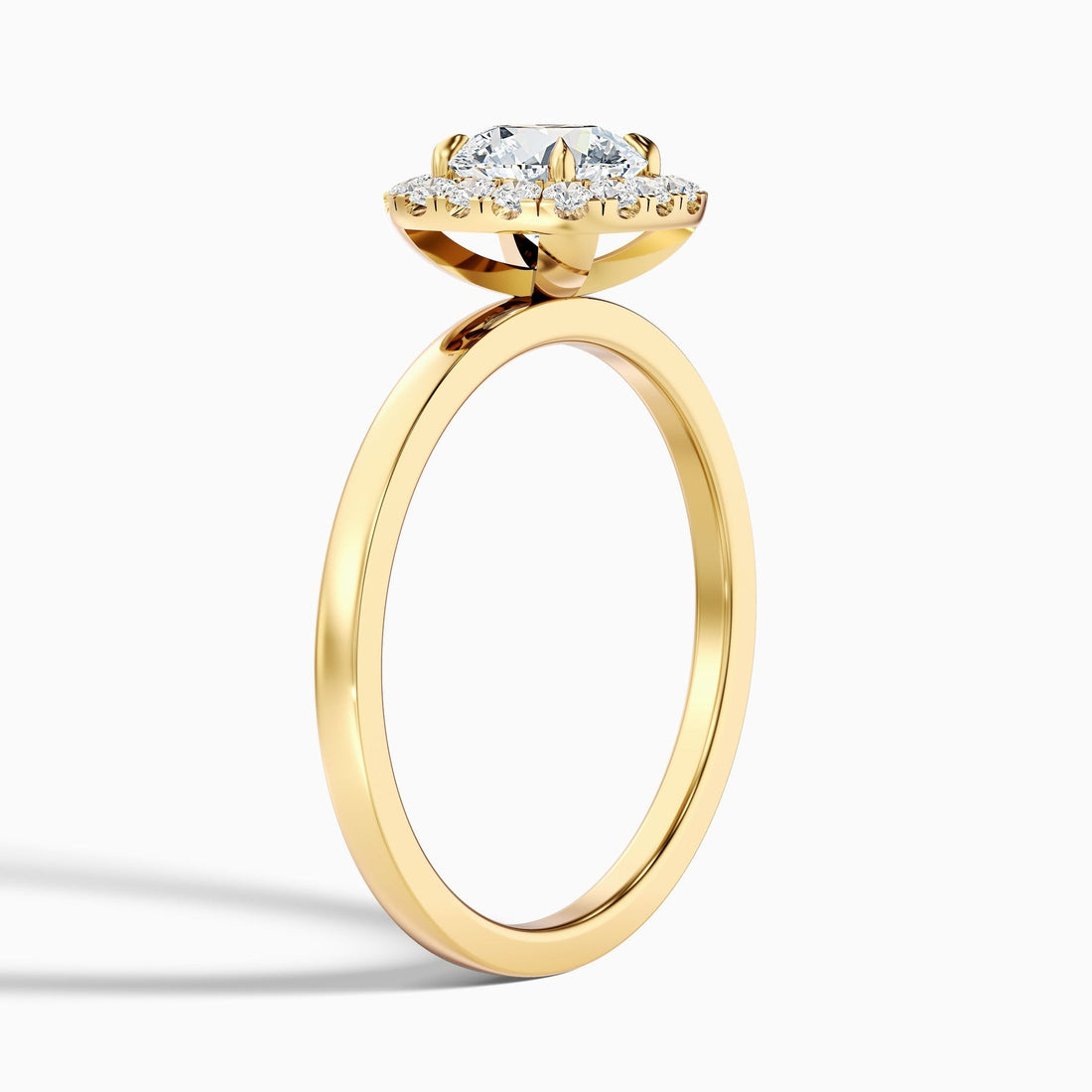 Crystal 1 Carat Round Cut Halo Lab Grown Diamond Ring 