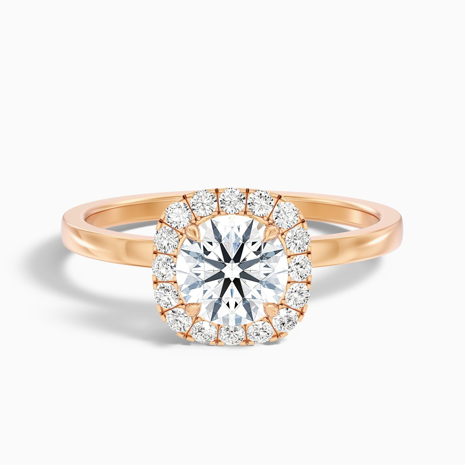 Crystal 1 Carat Round Cut Halo Lab Grown Diamond Ring 