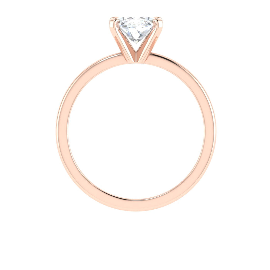 Crystals Oval Solitaire Moissanite Engagement Ring Rose Gold Rose Gold