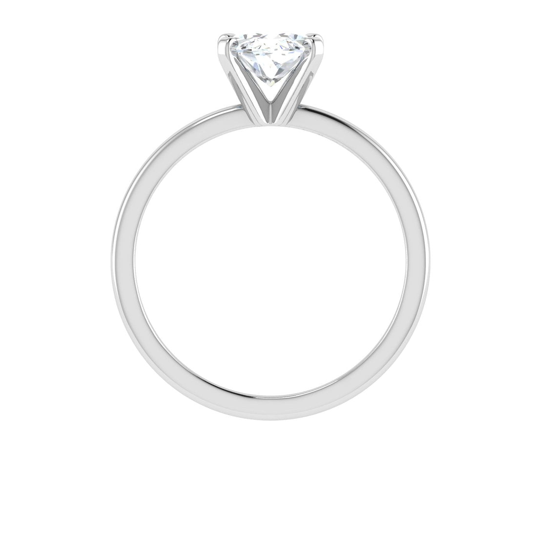 Crystals Oval Solitaire Moissanite Engagement Ring White Gold