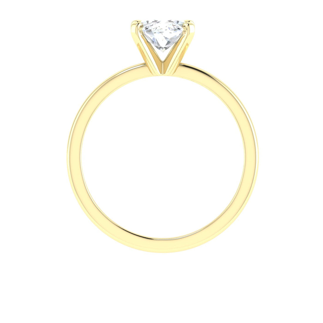 Crystals Oval Solitaire Moissanite Engagement Ring Yellow Gold