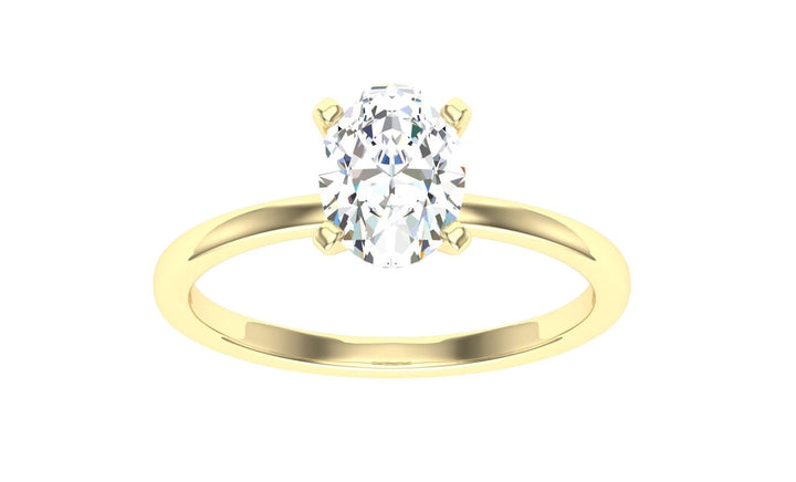 Crystals Solitaire 3 Carat Oval Cut Moissanite Ring in 18K Rose Gold