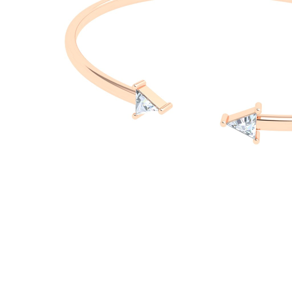 Cuff Moissanite Bracelet Rose Gold