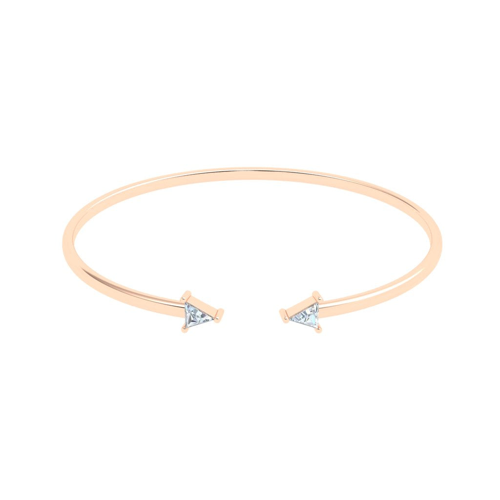 Cuff Moissanite Bracelet Rose Gold