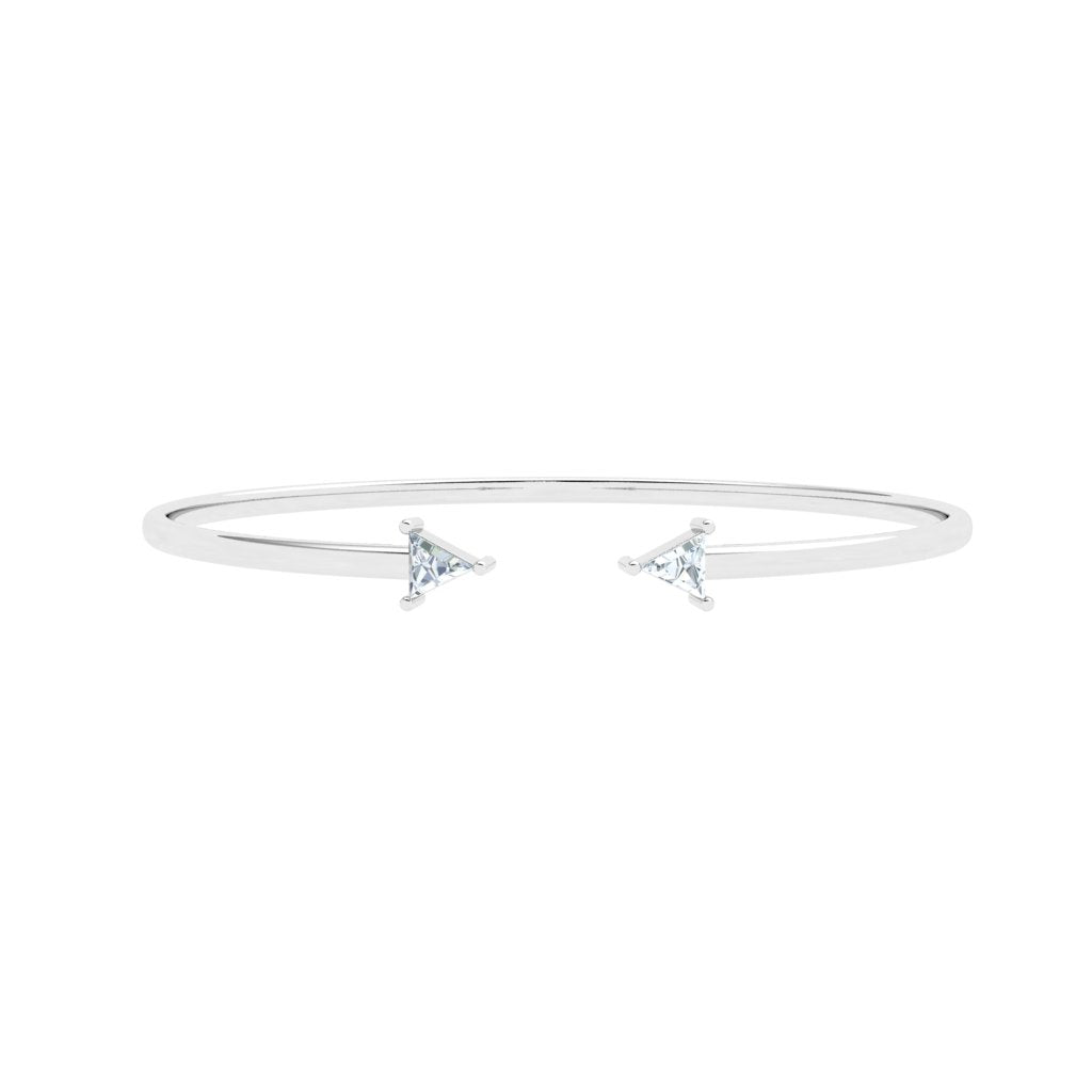 Cuff Moissanite Bracelet White Gold