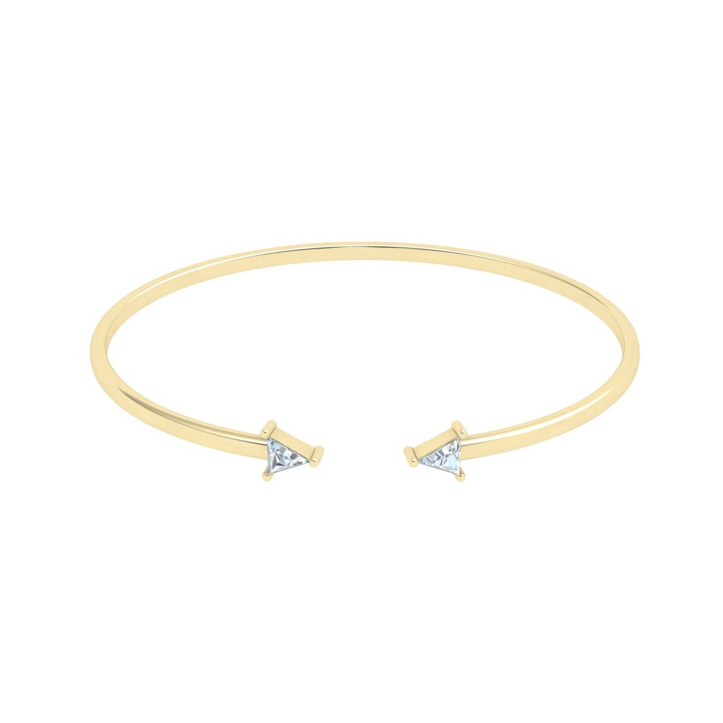 Cuff Moissanite Bracelet Yellow Gold