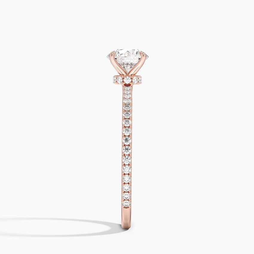 Cullinan 4-Prong Round Moissanite Engagement Ring Rose Gold