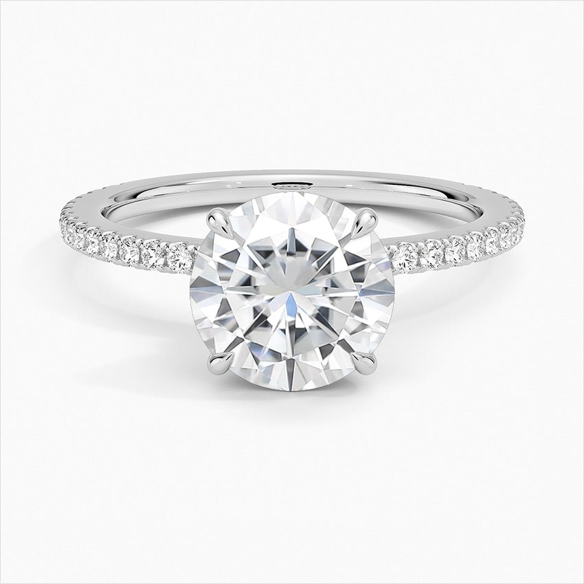 Cullinan 4-Prong Round Moissanite Engagement Ring White Gold