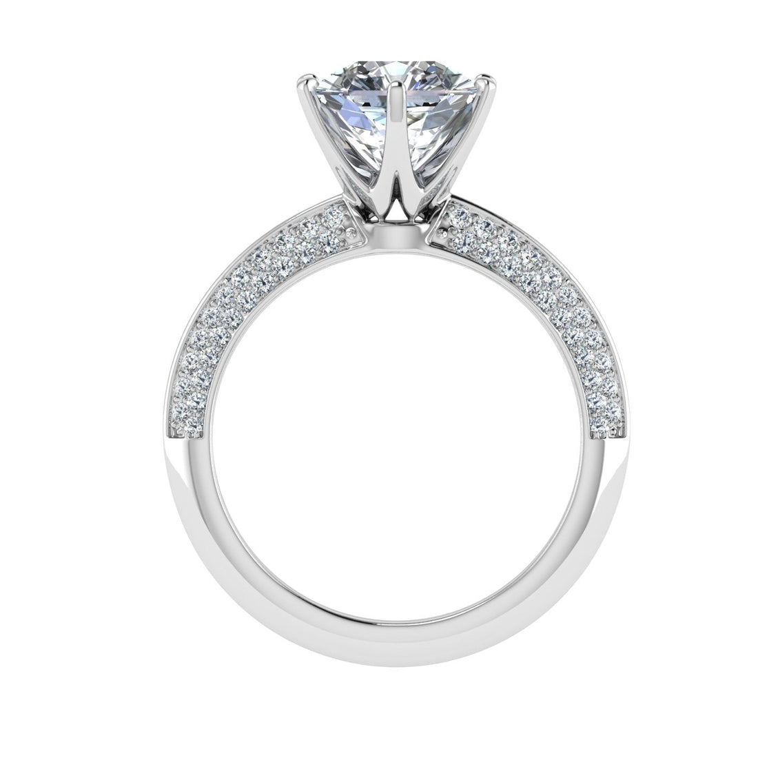 Cyclone Asscher Cut Knife Edge Band Moissanite Engagement Ring White Gold