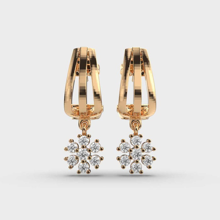 Dangling Flower Moissanite Earrings