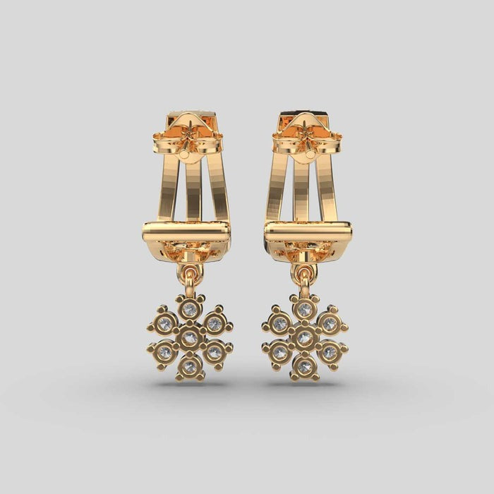 Dangling Flower Lab Diamond Earrings