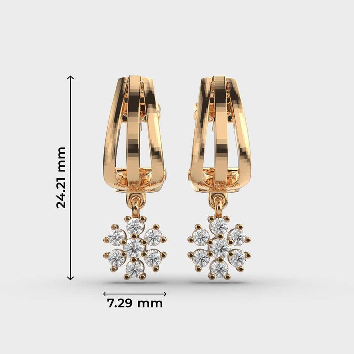 Dangling Flower Lab Diamond Earrings