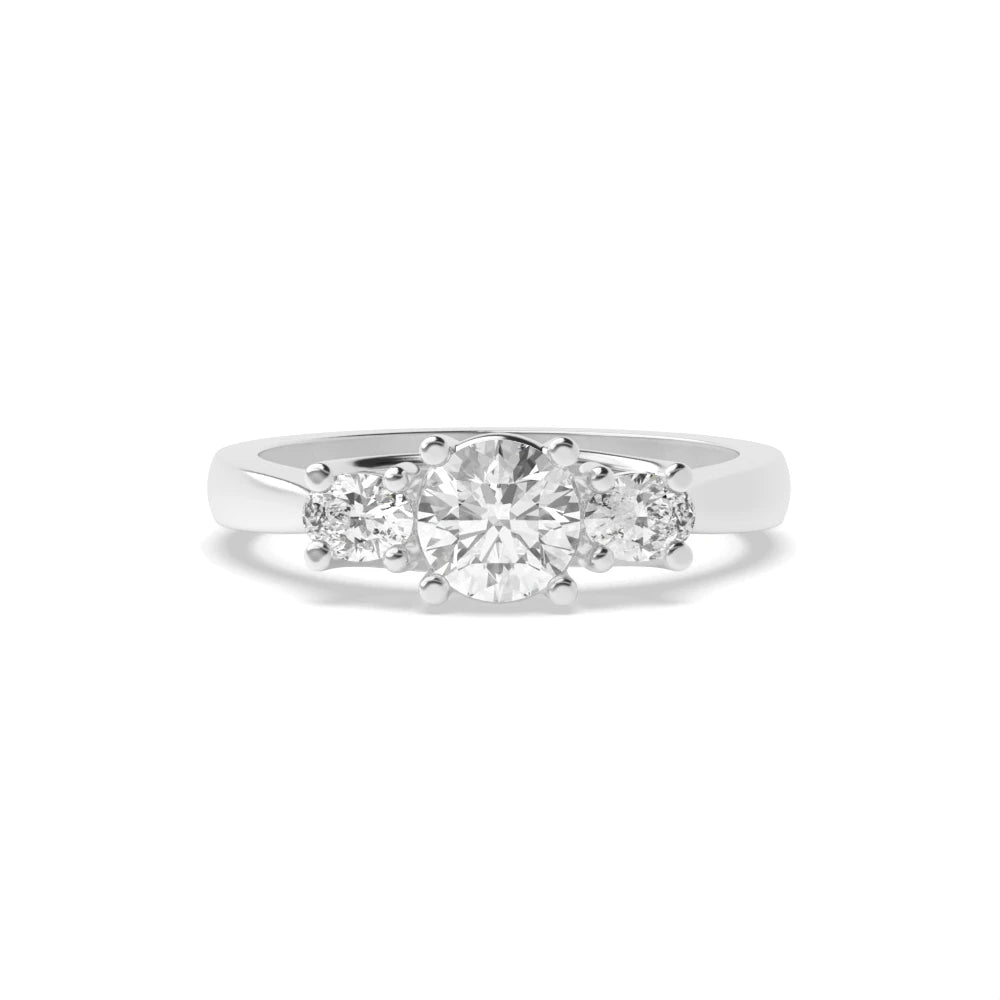 Dante Oval/round Lab Grown Diamond Natural Trilogy Engagement Ring