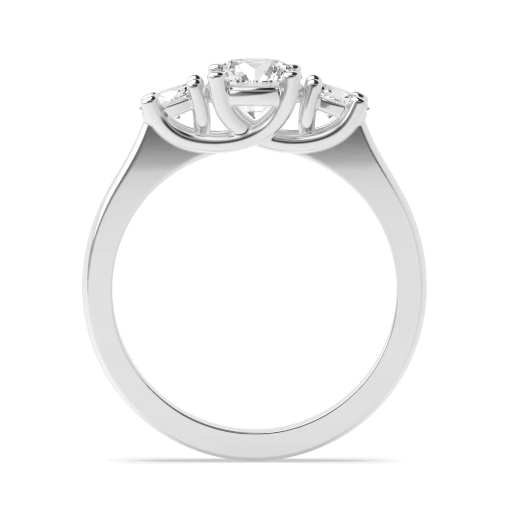 Dante Oval/round Lab Grown Diamond Natural Trilogy Engagement Ring