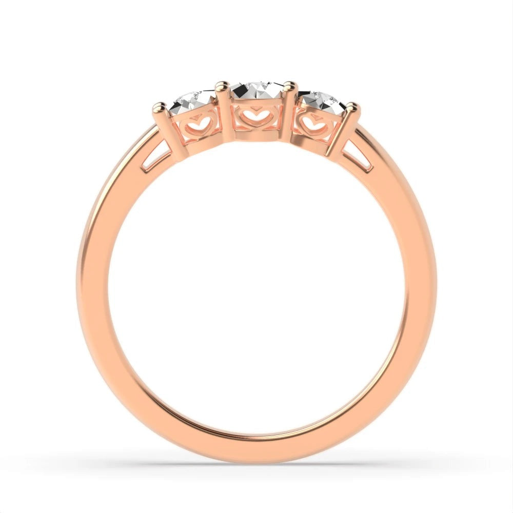 Dante 4 Prong Round 0.07ct Lab Grown Diamond Illusion Delicate Three Stone Engagement Ring