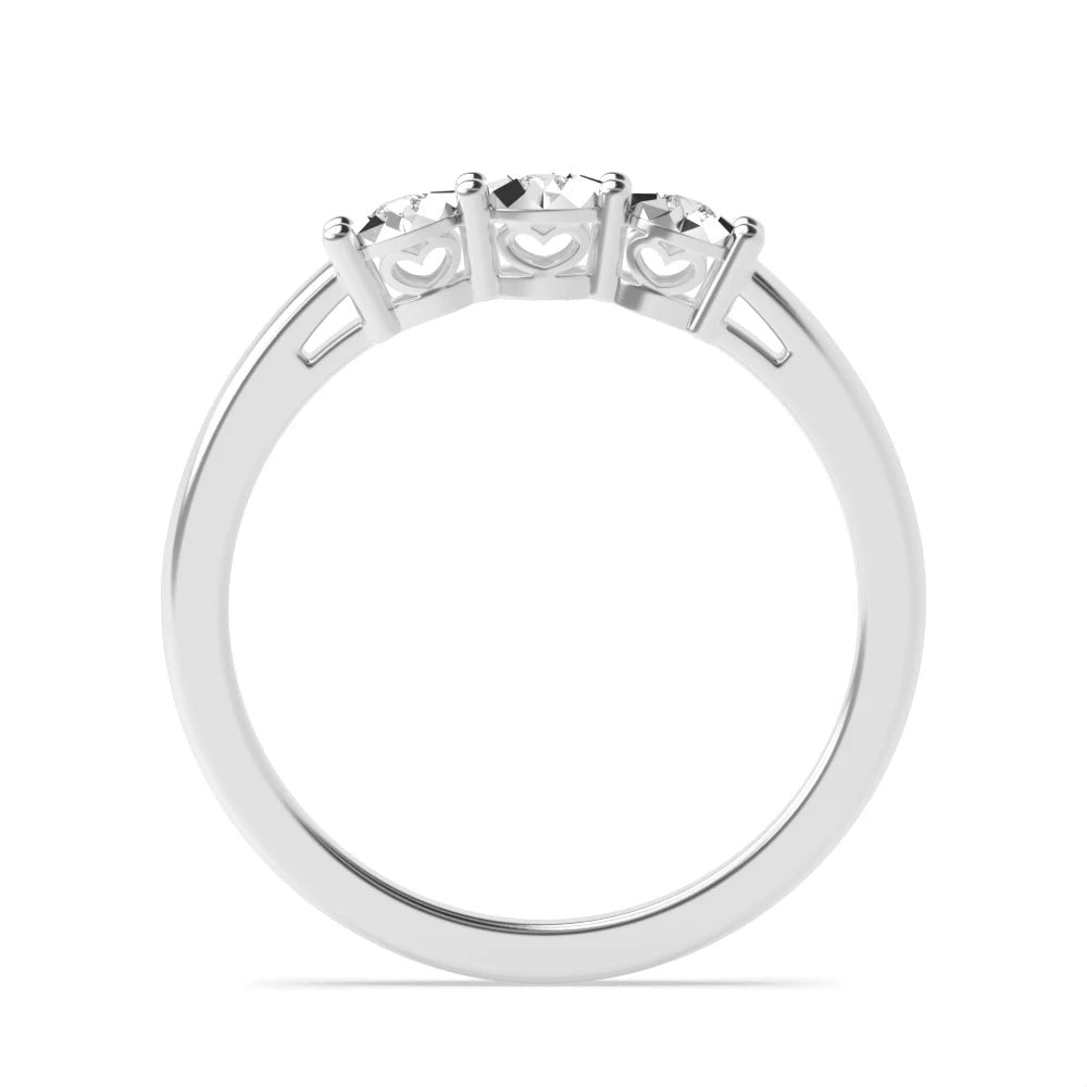 Dante 4 Prong Round 0.07ct Lab Grown Diamond Illusion Delicate Three Stone Engagement Ring