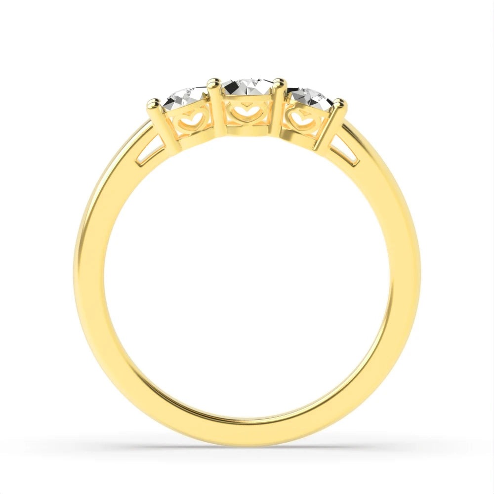 Dante 4 Prong Round 0.07ct Lab Grown Diamond Illusion Delicate Three Stone Engagement Ring