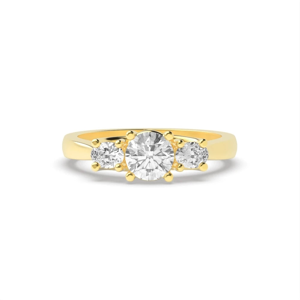 Dante Oval/round Lab Grown Diamond Natural Trilogy Engagement Ring