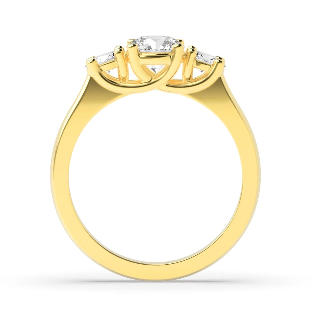 Dante Oval/round Lab Grown Diamond Natural Trilogy Engagement Ring