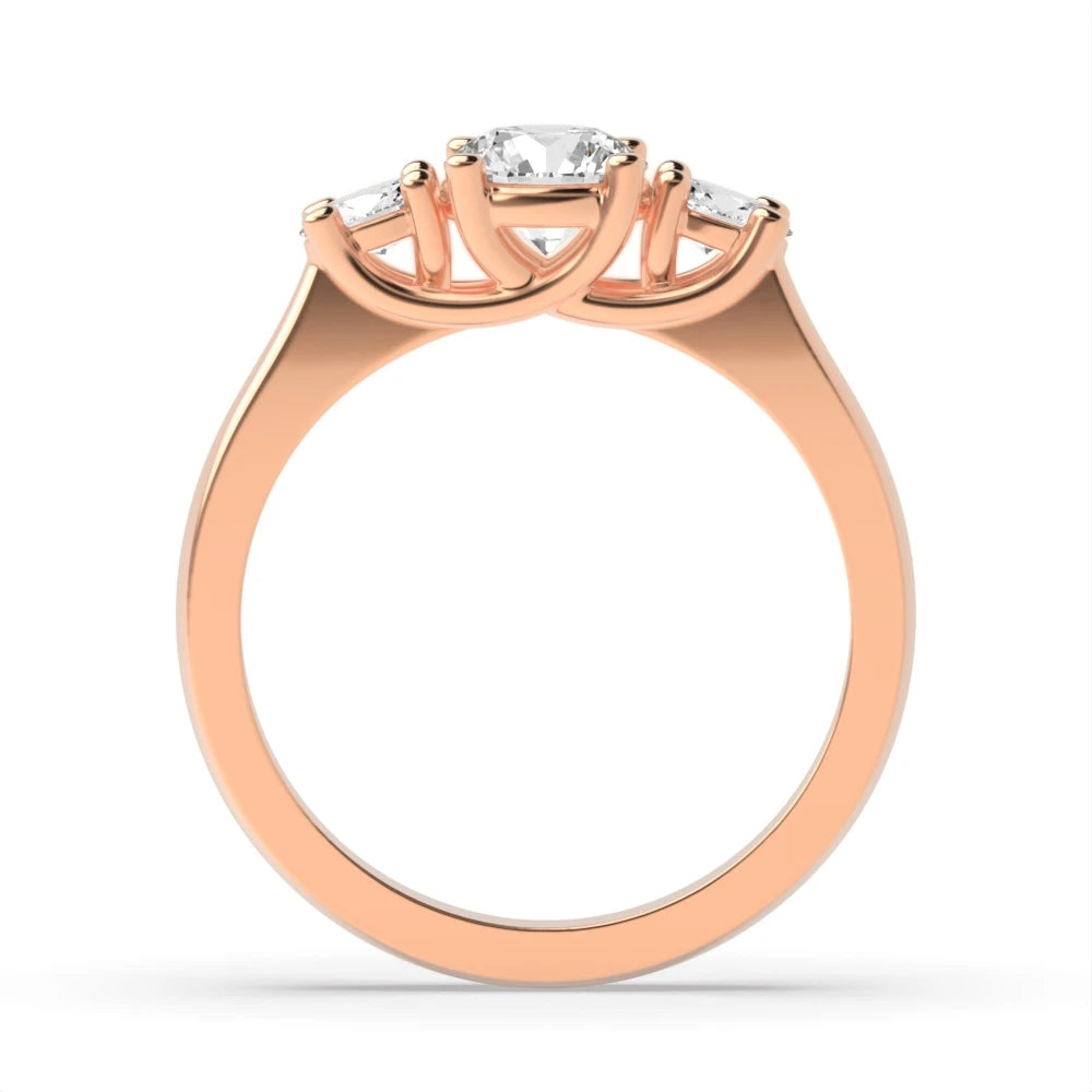 Dante Oval/round Lab Grown Diamond Natural Trilogy Engagement Ring