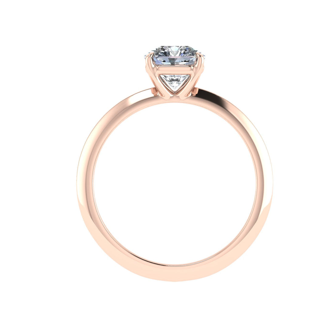 Dawn Asscher Cut Solitaire Moissanite Engagement Ring Rose Gold