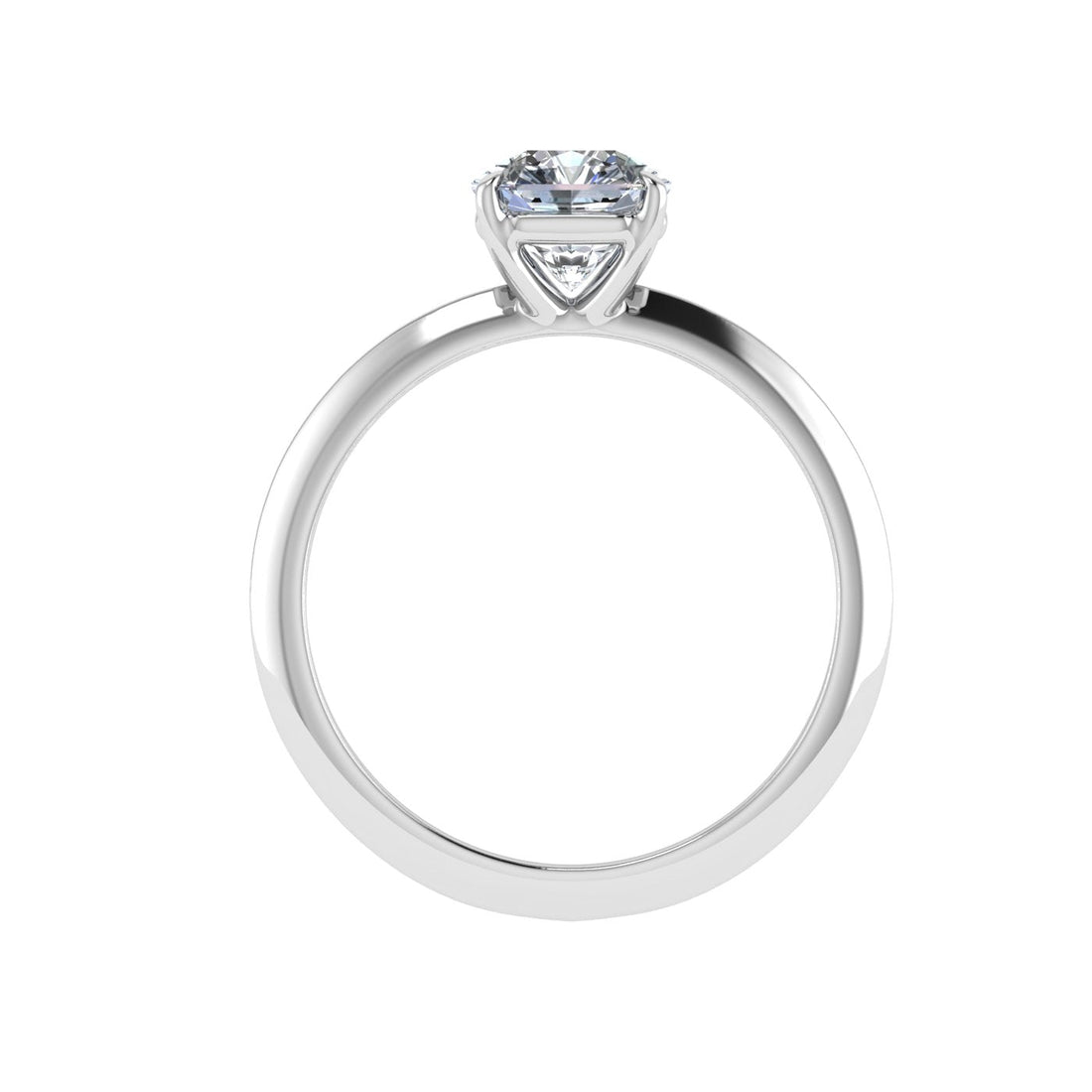 Dawn Asscher Cut Solitaire Moissanite Engagement Ring White Gold