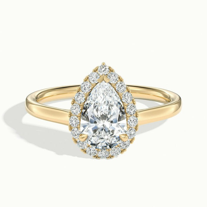 Delight Pear Oberon Plain Moissanite Engagement Ring