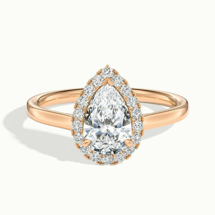 Delight Pear Oberon Plain Moissanite Engagement Ring